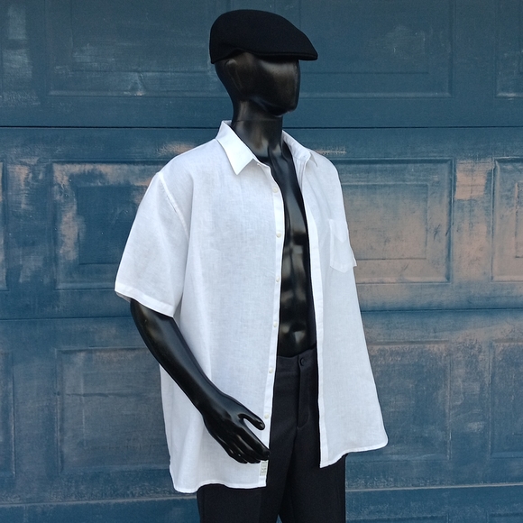 Lucky Brand Men's Pure Linen Short Sleeve Luxury Shirt - Picture 5 of 17